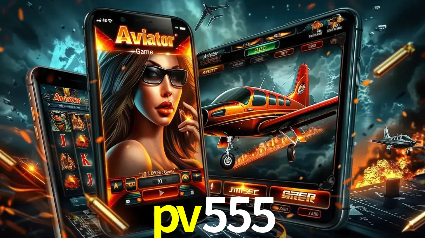 O popular jogo de apostas Aviator exibido em vários celulares e tablets, mostrando a interface emocionante e a ação de voo disponíveis para jogar agora no pv555.