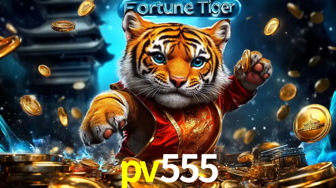 Imagem promocional do jogo de slot Fortune Tiger, com um tigre majestoso em traje tradicional cercado por uma fortuna em moedas de ouro, disponível agora no cassino pv555.